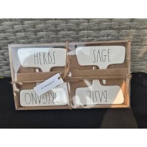 Rae Dunn Ceramic Garden Herb Markers Stakes Set OF 4 NEW